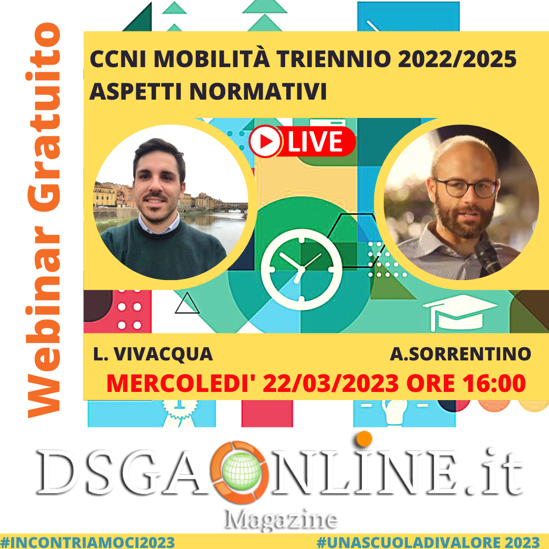 CCNI Mobilit Triennio 2022 2025 Aspetti Normativi Associazione DSGA 