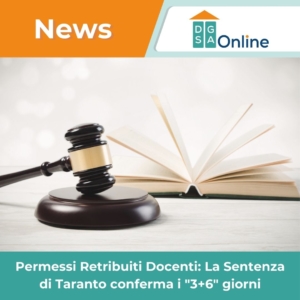 Permessi-retribuiti-docenti Martello del giudice sui libri che rappresenta la sentenza di Taranto sui permessi retribuiti docenti e ferie