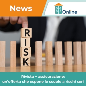 Immagine che segnala le gravi criticità delle offerte che abbinano riviste e polizze assicurative scolastiche.