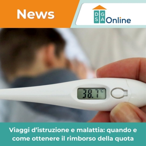 Studente a letto con febbre alta, motivo di richiesta rimborso della quota del viaggio d'istruzione.