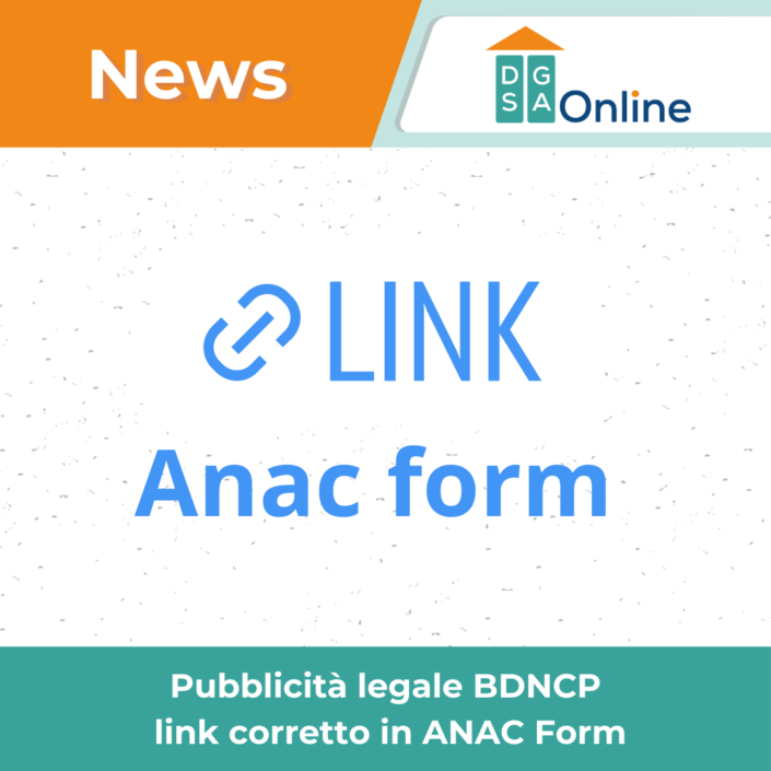 Pubblicità legale BDNCP: link corretto in ANAC Form - Associazione ...