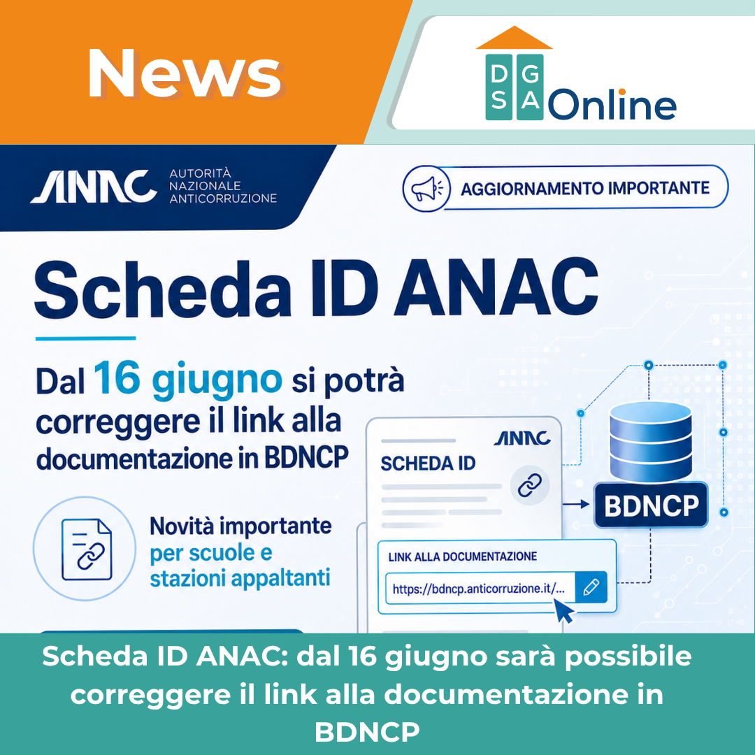 Scheda ID ANAC: dal 16 giugno possibile correggere il link alla ...